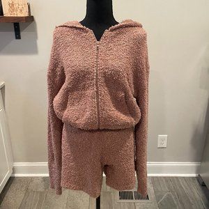 Skims Cozy Knit Hoodie(L/XL) and Shorts (S/M)